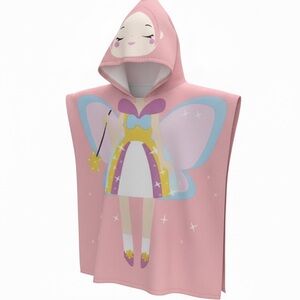 Fairy Hooded Swim Beach Poncho Coverup Pink 24x48 NWT